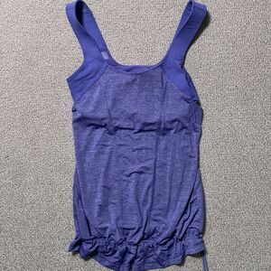 Lululemon Tank Women 0 Run For Your Life Purple Cinch Hem Built in Bra Top